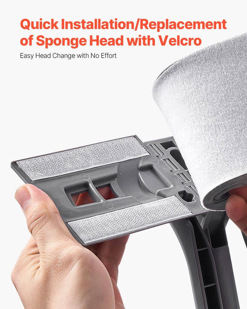 VEVOR 2-Piece Sponge Mop Replacement PU Head Replacement with Hook & Loop
