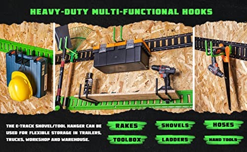 8-Pack E-Track Heavy Duty Shovel/Tool Hanger, E Track Hooks for Tools, 8 Pack