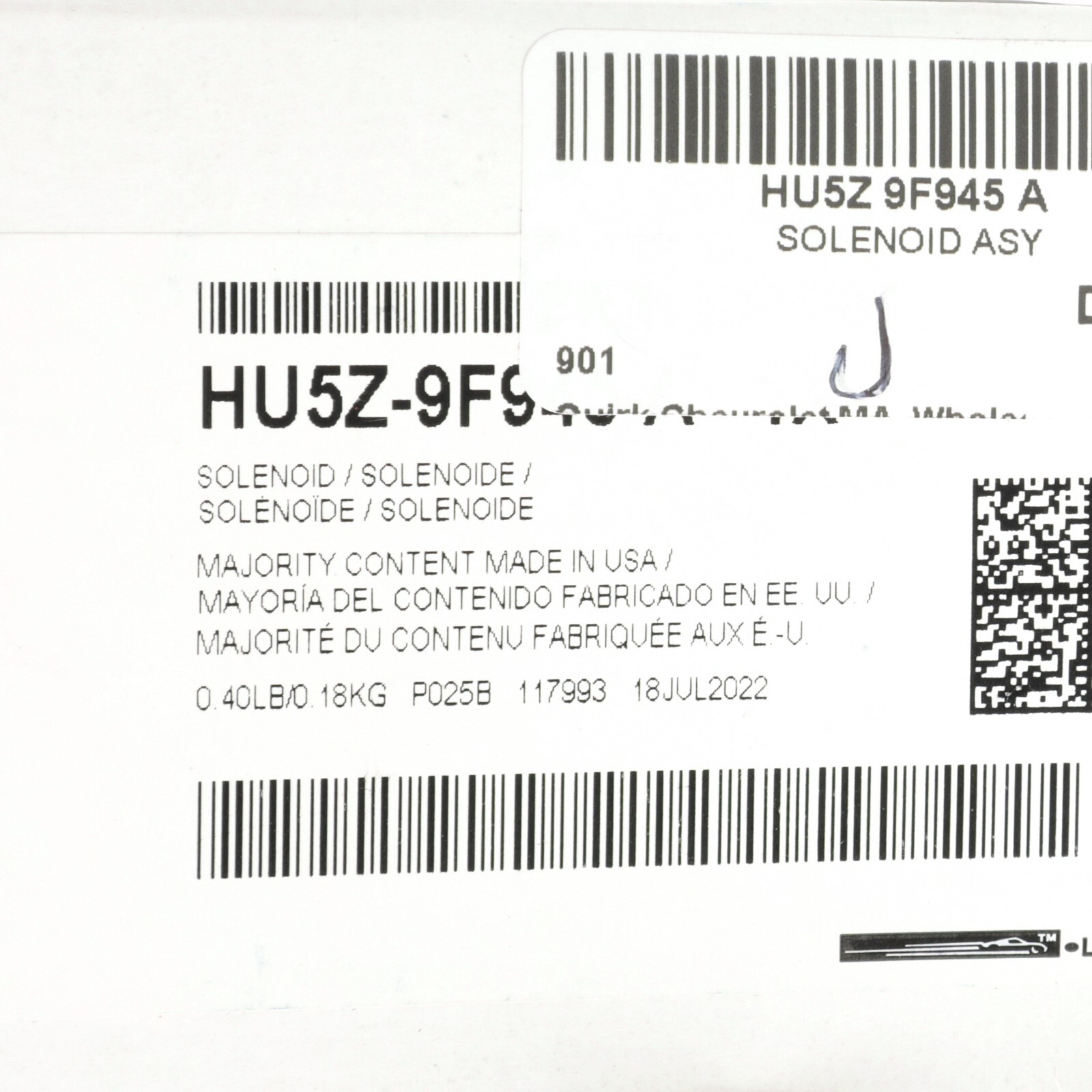 NEW OEM Ford 2017-2021 Fusion Transit Vapor Canister Purge Solenoid HU5Z-9F945-A