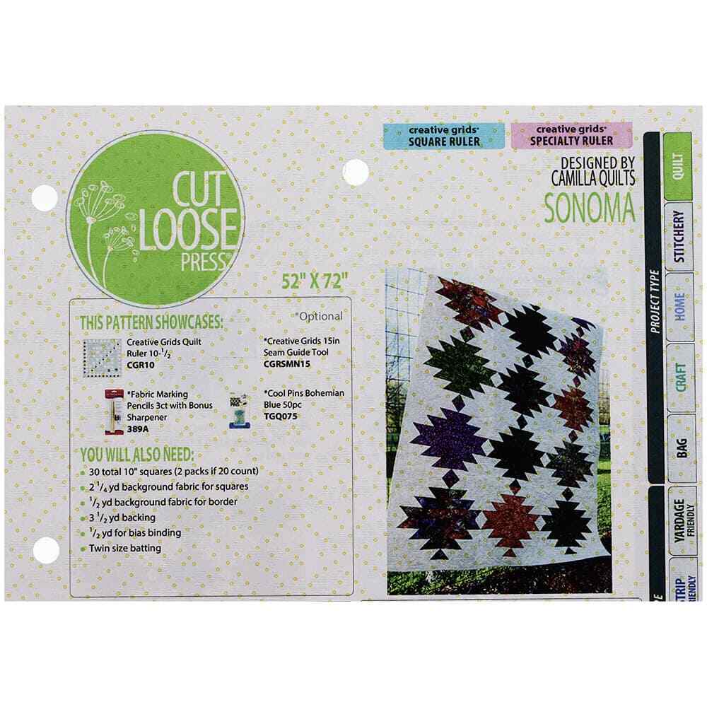 Cut Loose Press, Sonoma Quilt Pattern