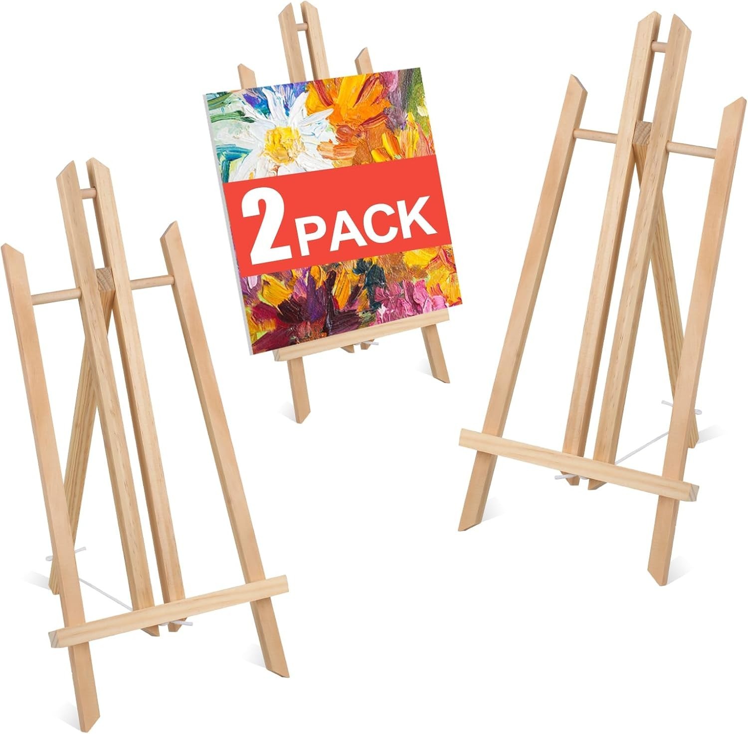 2PCS 17 Inch Desktop Easel, Party Easel, Wooden Easel - Versatile Tabletop Art D