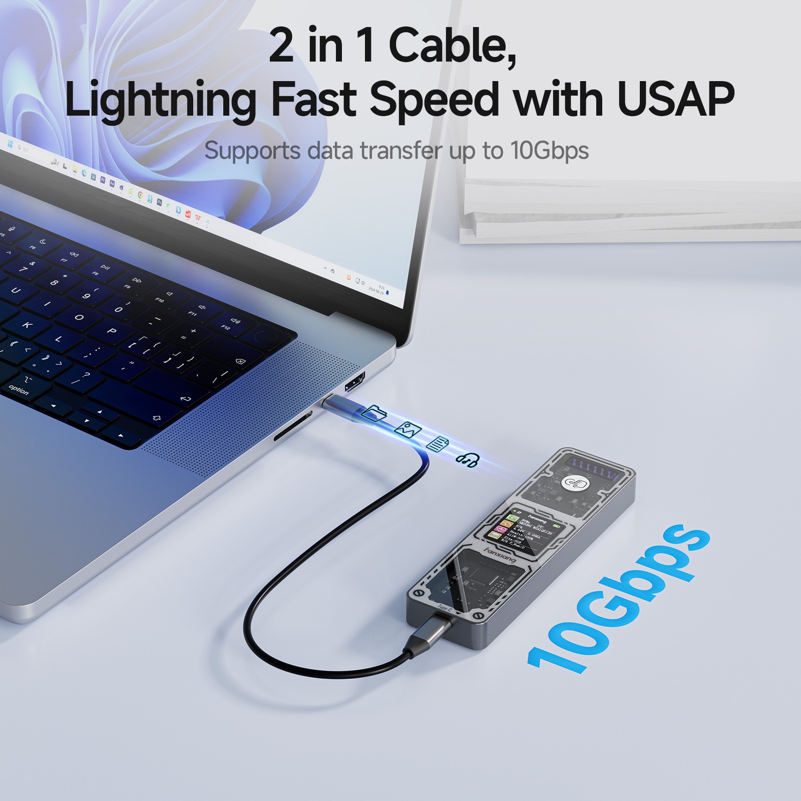 Fanxiang M.2 NVMe External SSD Enclosure USB3.2 10Gbps For 2230/2242/2260/2280