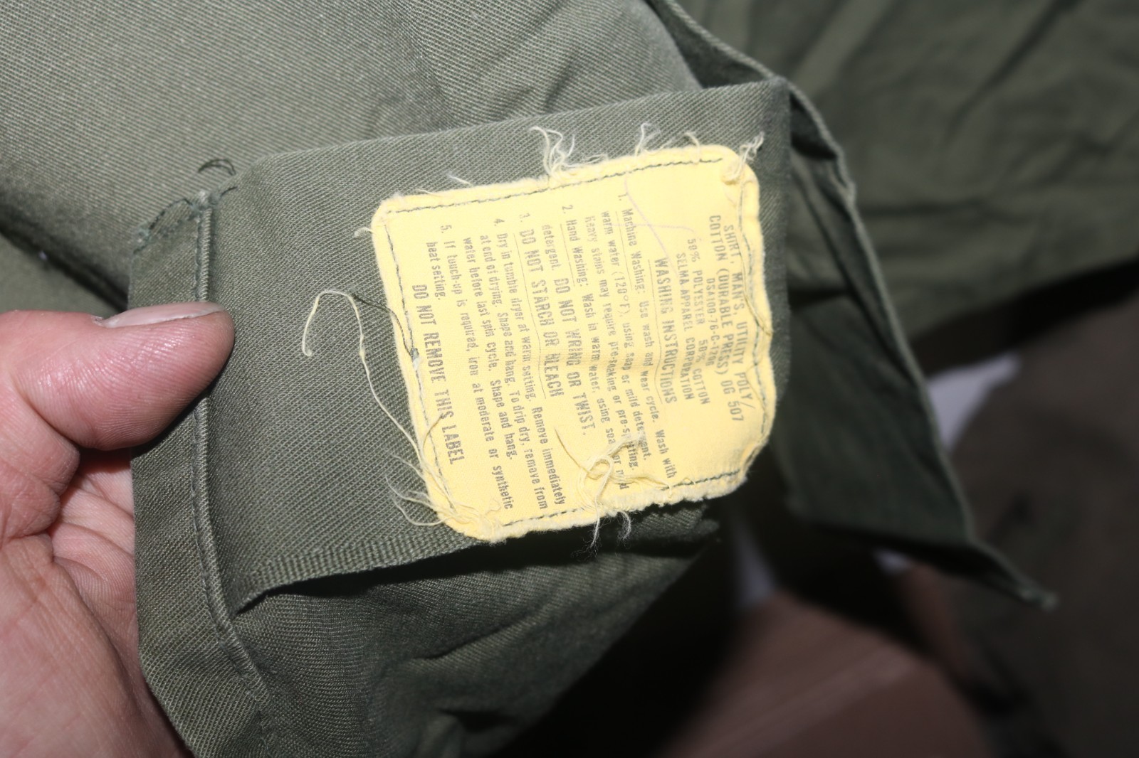 VG++ to Exc cond USGI OG-507 fatigue shirt post Vietnam sz 16.5 x 32 BIG SIZE!