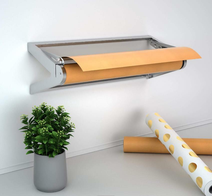 HFS(R) 18” Wall Mounted or Table Top Kraft Paper Roll Holder for Office, Kitchen