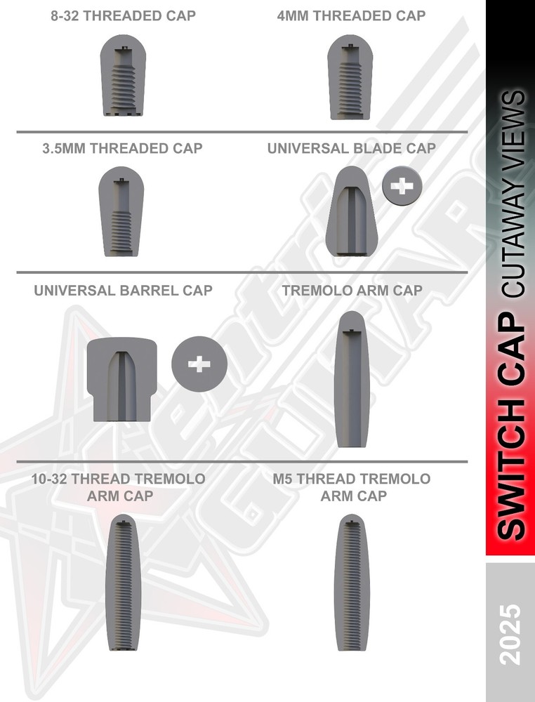 Xentric Guitars - SUPER SOLID Series Resin Guitar Switch Caps