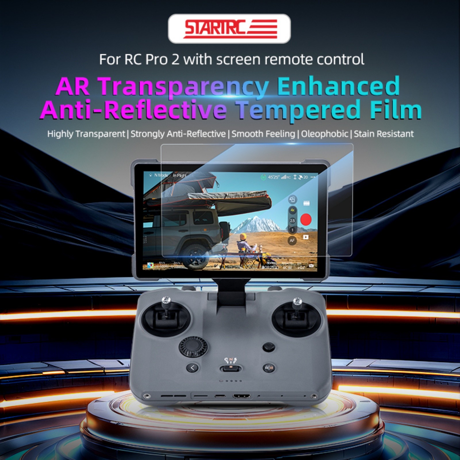 AR Enhanced Anti-Retlective Tempered Film for DJI RC Pro 2 Remote Controller