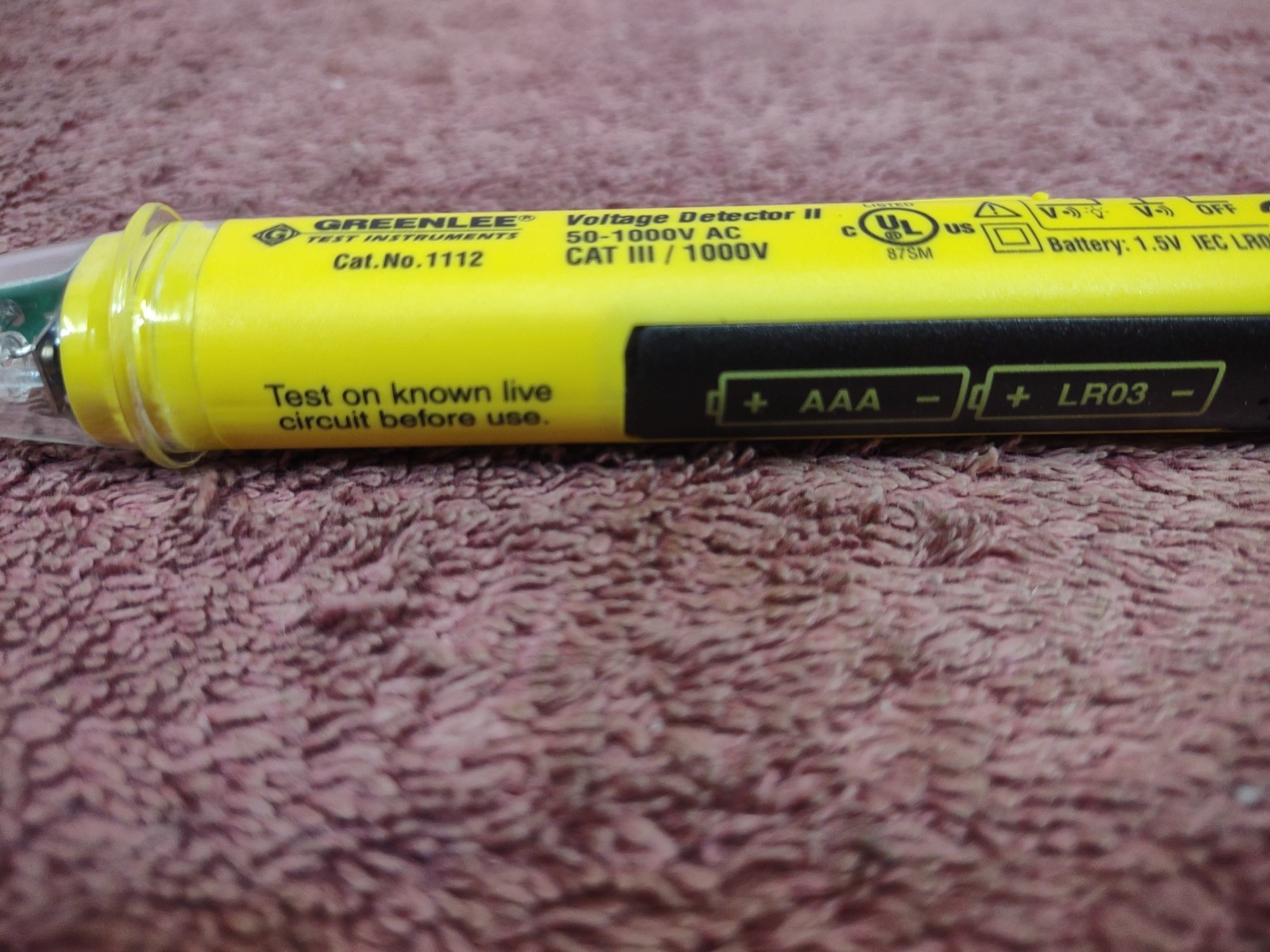 GreenLee #1112 No-Contact Voltage Detector w/ Flashlight Tick Tester