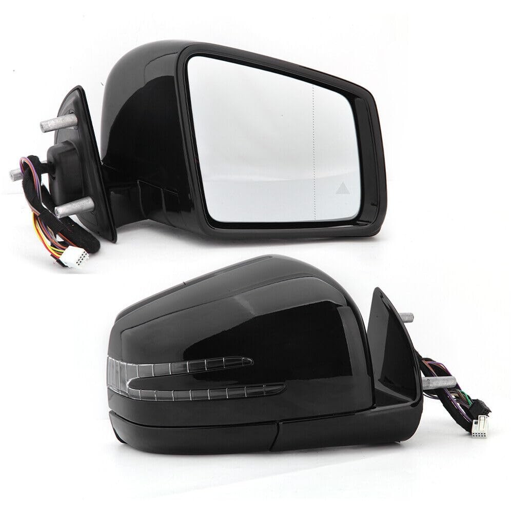 Pair Black Side Mirror Assembly For Mercedes Benz M GL Class ML63 ML350 W164
