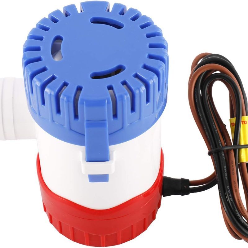 1100GPH 12V Electric Marine Submersible Bilge Sump Water Pump Boat 1-1/8" Hose