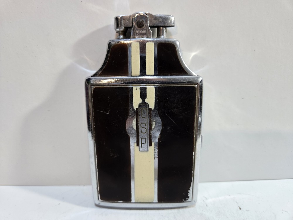 Working Ronson Mastercase Enamel, Silver Tone Cigarette Case  Lighter   7161/14
