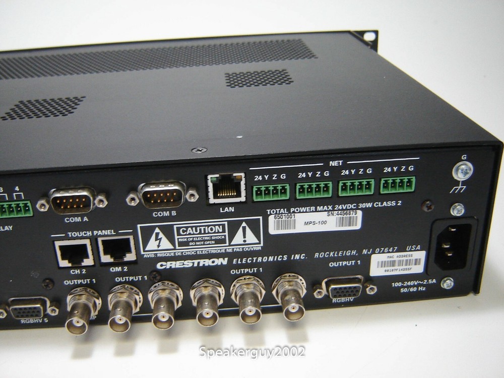 Rack Mountable Crestron MPS-100 / Multimedia Presentation System / 4456879 -- CC