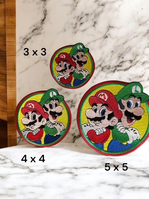 Mario/Luigi Embroidery Patch Multi Sizes