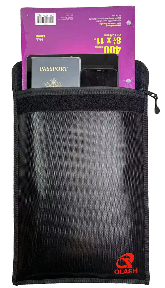 Extra Large 2000℉ Fire Proof money Bag Fireproof Document Pouch Waterproof Safe