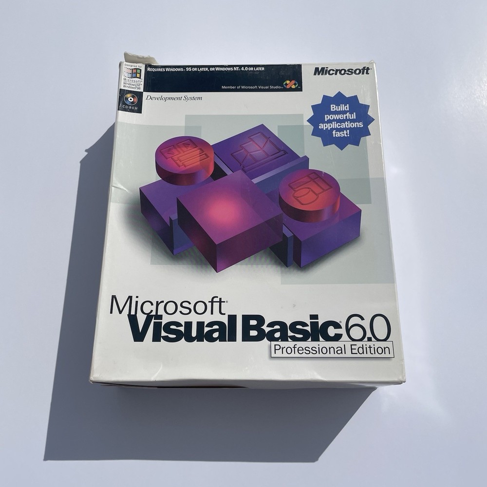 Microsoft Visual Basic 6.0 Professional Edition Pro 6 203-00490 Full Retail