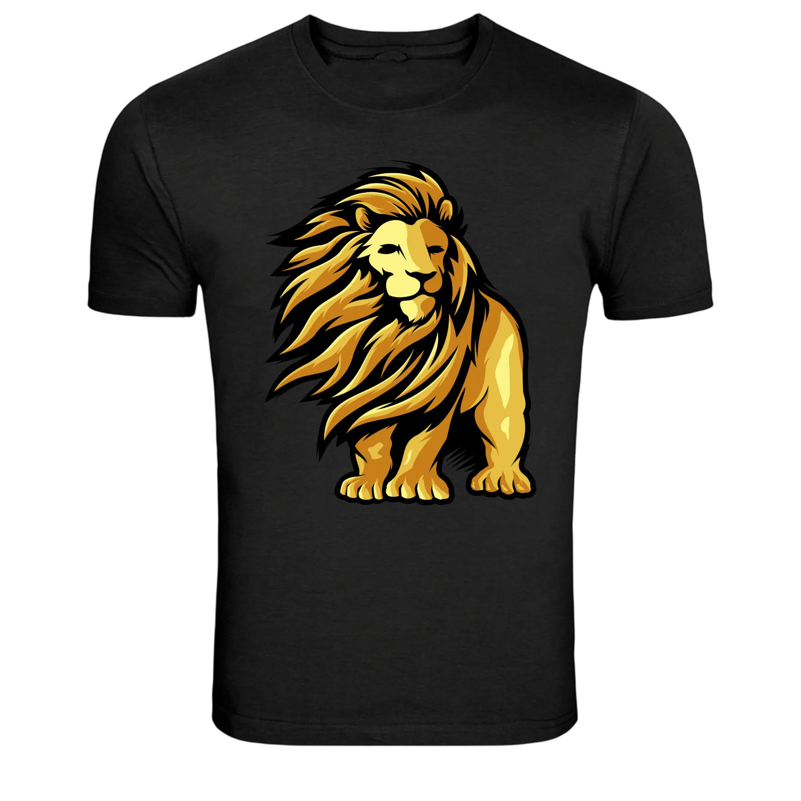 Golden Lion King Animal Graphic T-Shirt