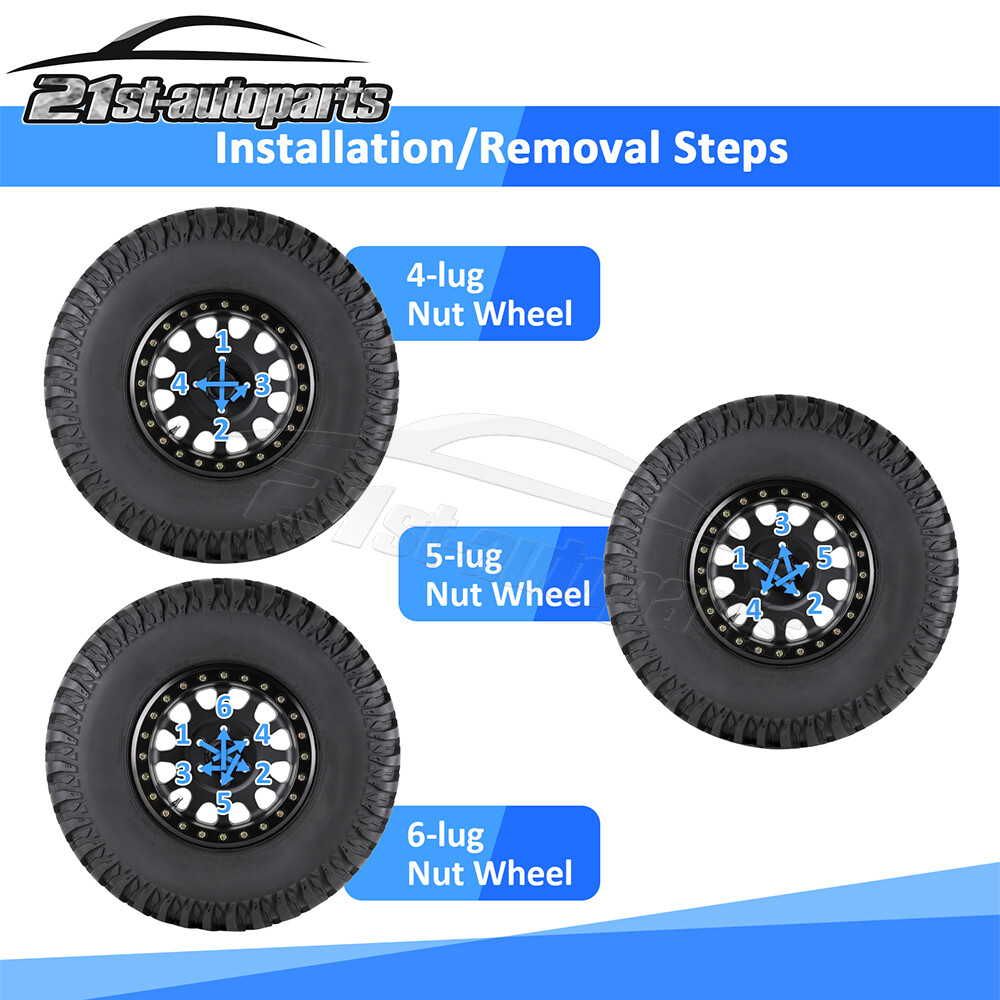 For Polaris Sportsman RZR Ranger Kawasaki ATV Black Acorn Lug Nuts 3/8"x24 W/Key