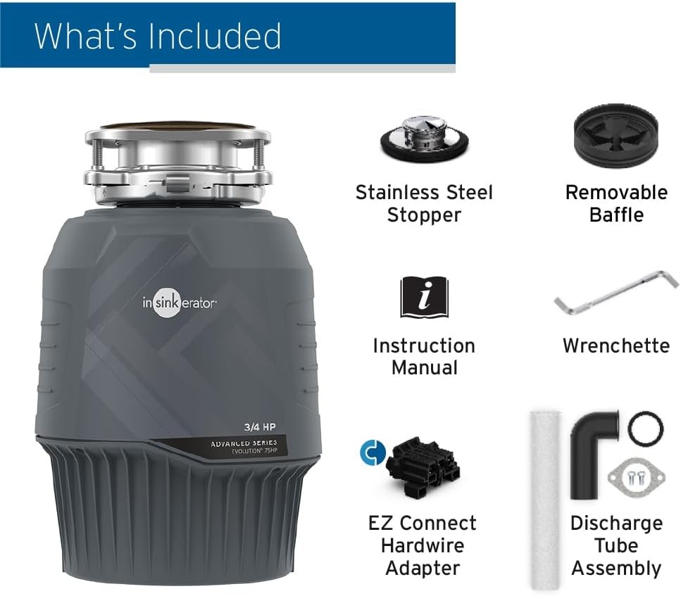 InSinkerator - Evolution Series 3/4 HP Continuous Feed Garbage Disposer Gray