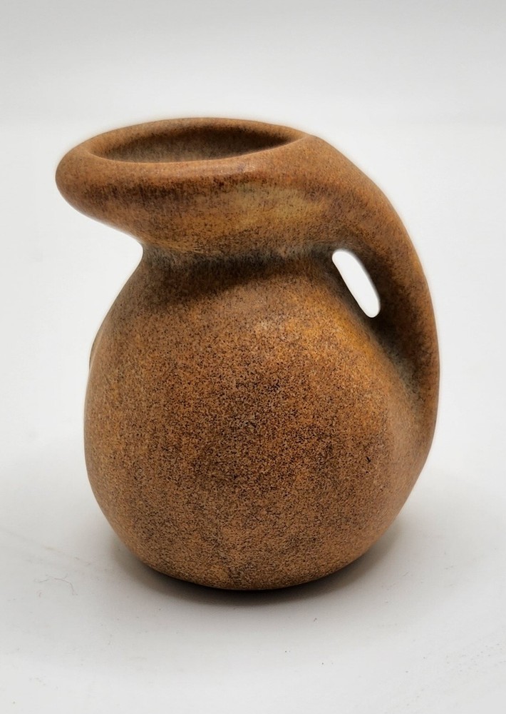 Miniature, Small Ceramic Brown Water Pitcher, 2"