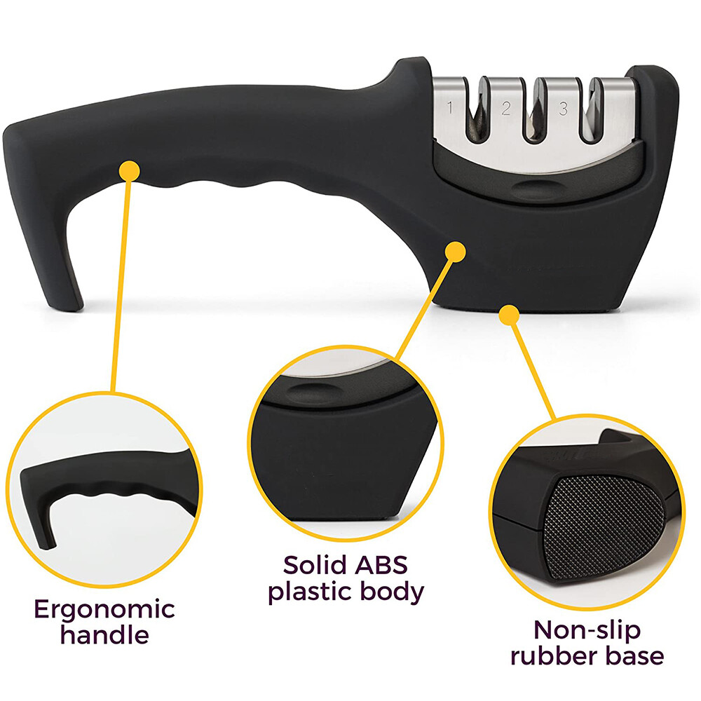 Knife Sharpener 3 Stage Professional Tungsten Kitchen Sharpening System Tool