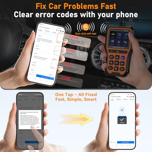 OBD2 Scanner Bluetooth Diagnostic Tool - iOS/Android Compatible - Real-Time