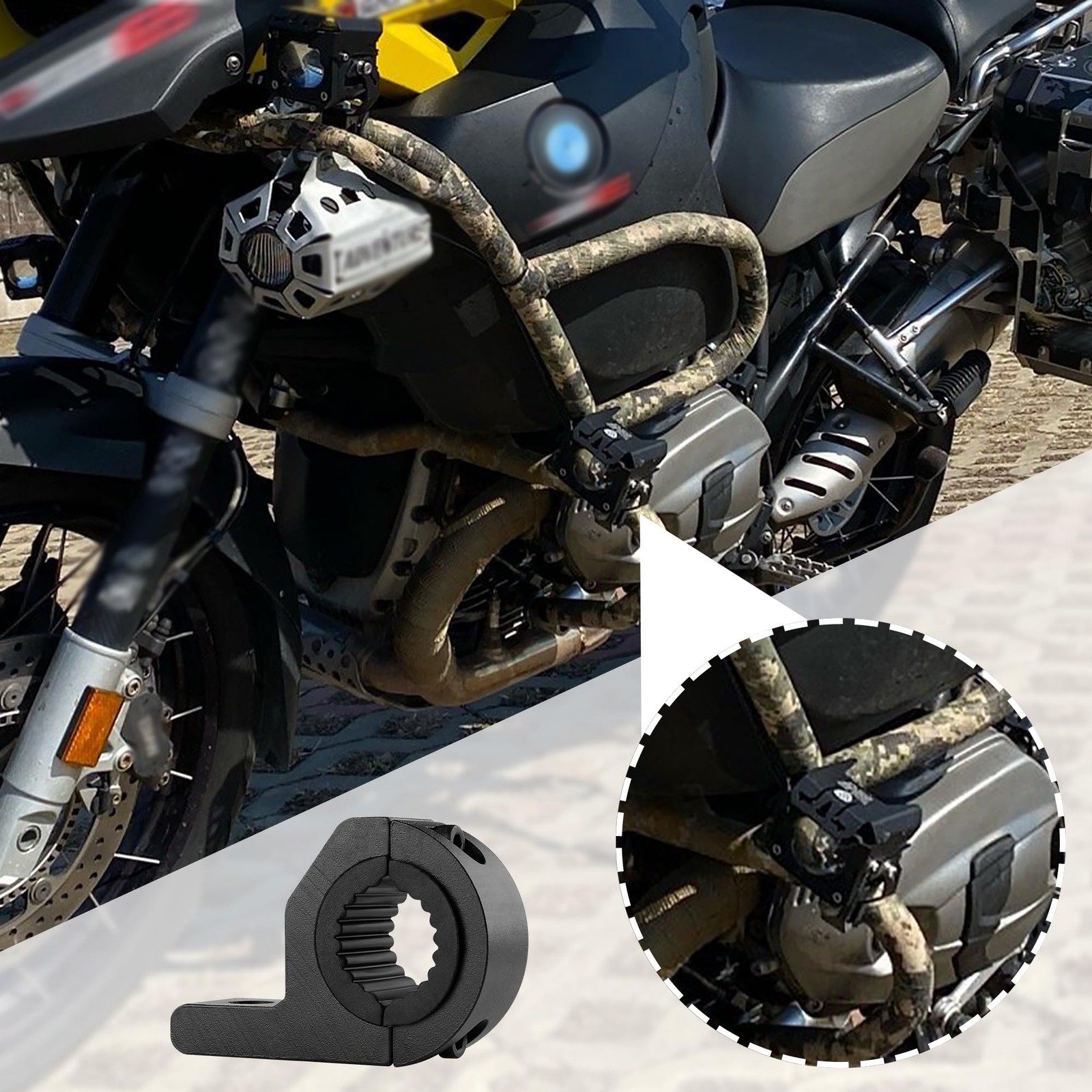 2PCS Motorcycle Light Bar Mounts - Universal 0.75" 1" 1.25" Tube Clamp LED Li...