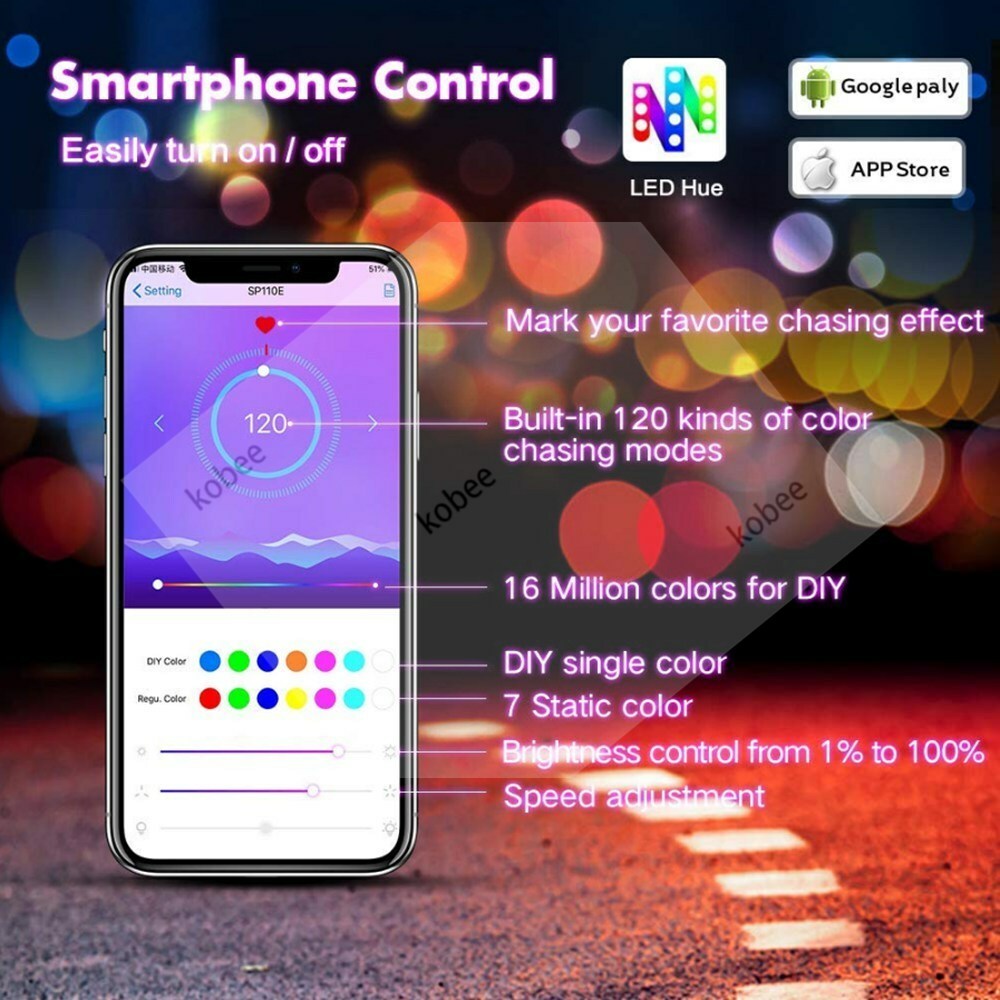 WS2812B Led Pixel Ring 5050 RGB WS2812 With SP110E Bluetooth Controller DC5V USB