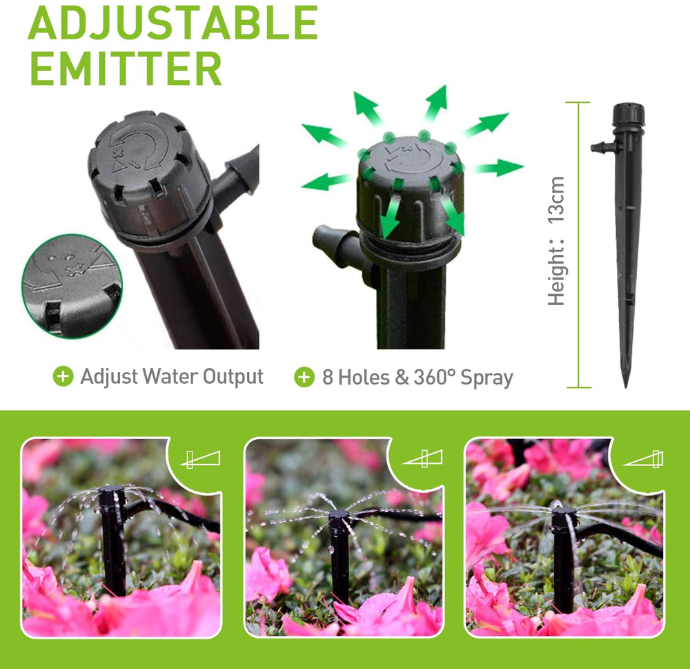 Water Saving Garden Lawn 49ft Drip Irrigation Kit Automatic Watering System