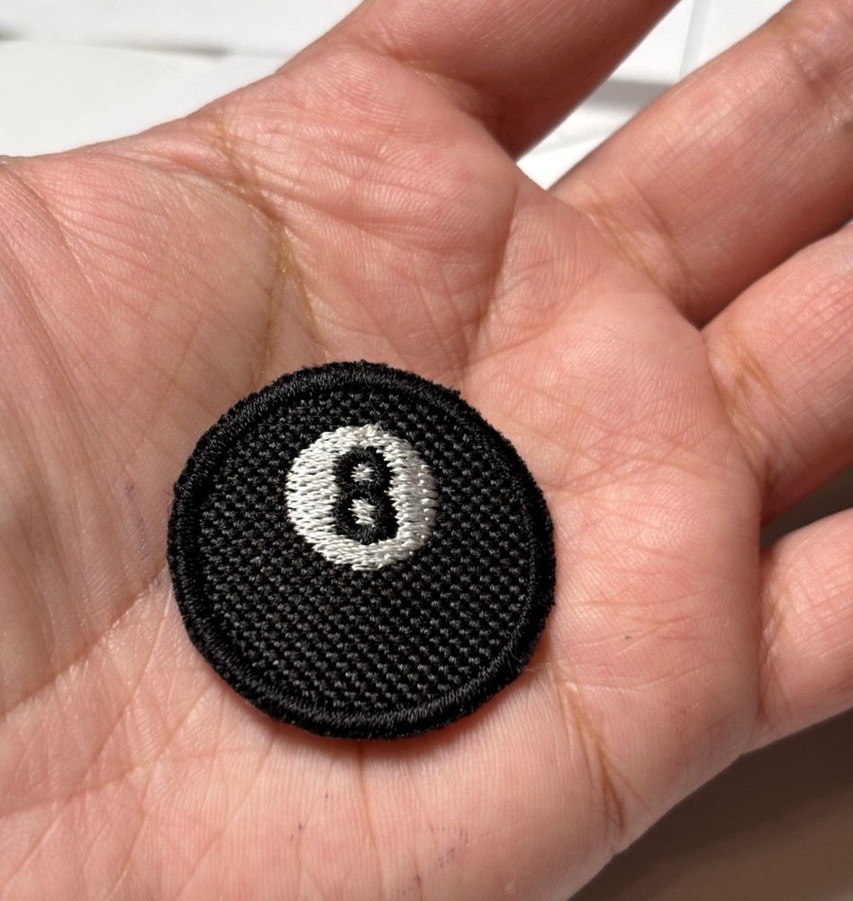 8ball MINI Iron-On/Sew-On Embroidered Patch Billiards Patch8-Ball Patch 1.25”