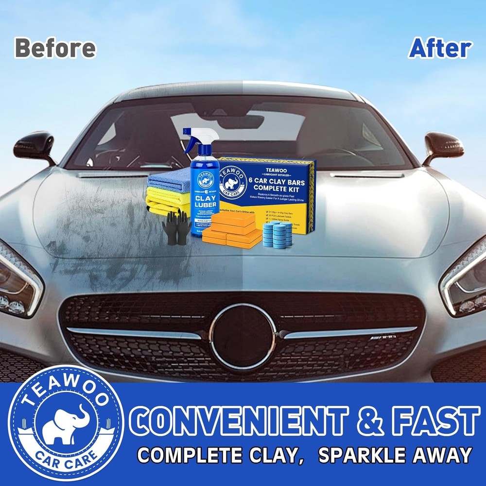 Clay Bars Kit with Lubricant Tablets Car Detailing Complete Set