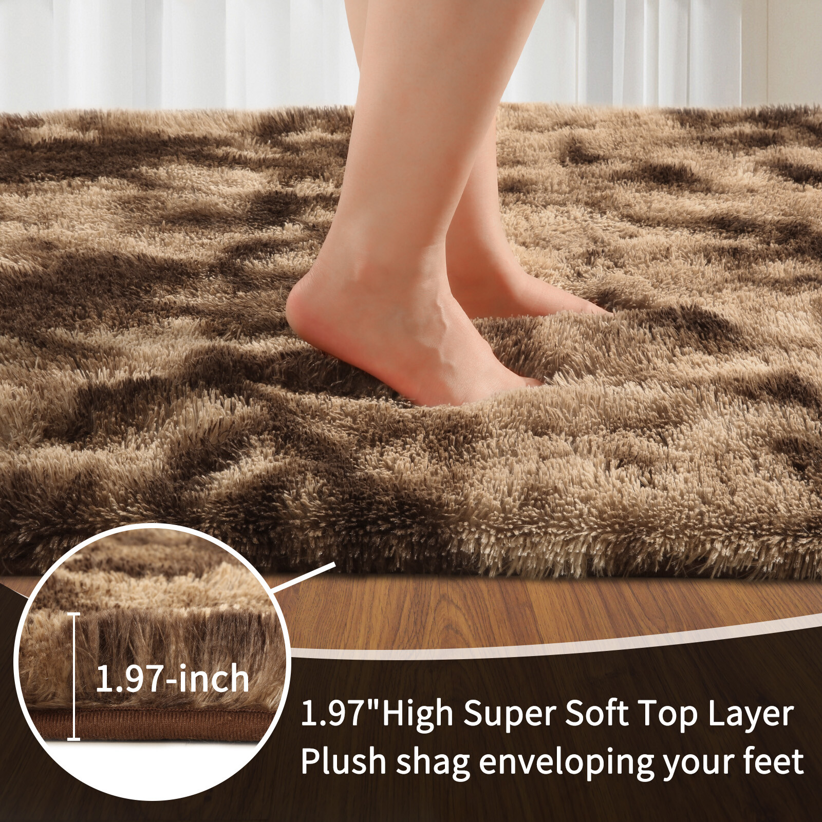 Large Size Shaggy Fluffy Area Rugs Carpets for Living room Bedroom Tiedye Coffee
