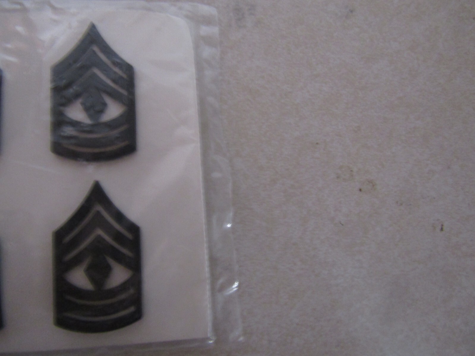 MILITARY INSIGNIA PIN ON RANK SET OF 2 BLACK SUBDUED FIRST SERGEANT