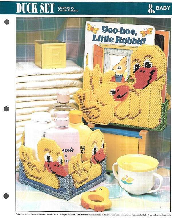 LOT/7 PLASTIC CANVAS LEAFLETS BABY PROJECTS