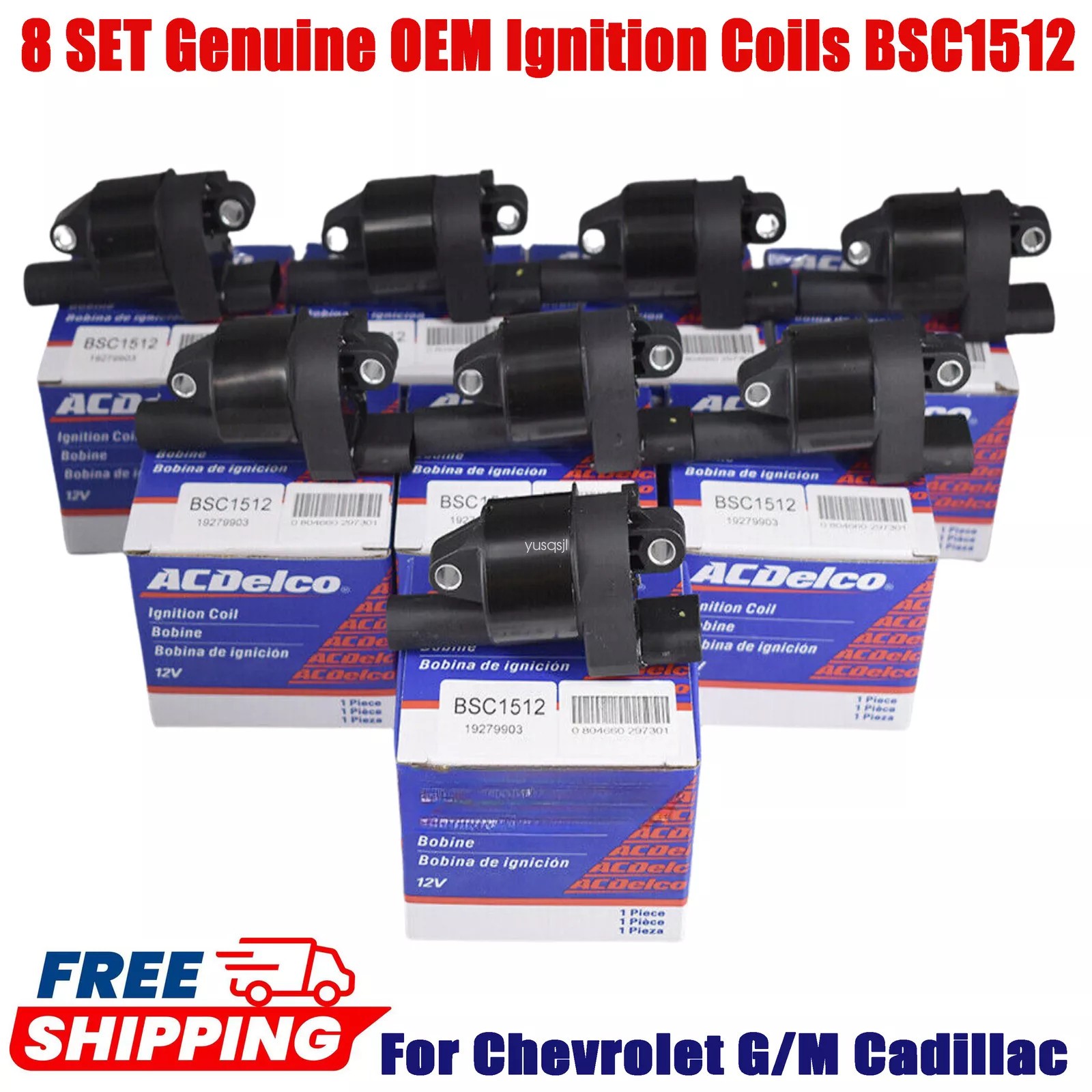 Genuine UF414 8x Ignition Coils+Spark Plugs+Wireset For GMC Chevy SilveradoTahoe