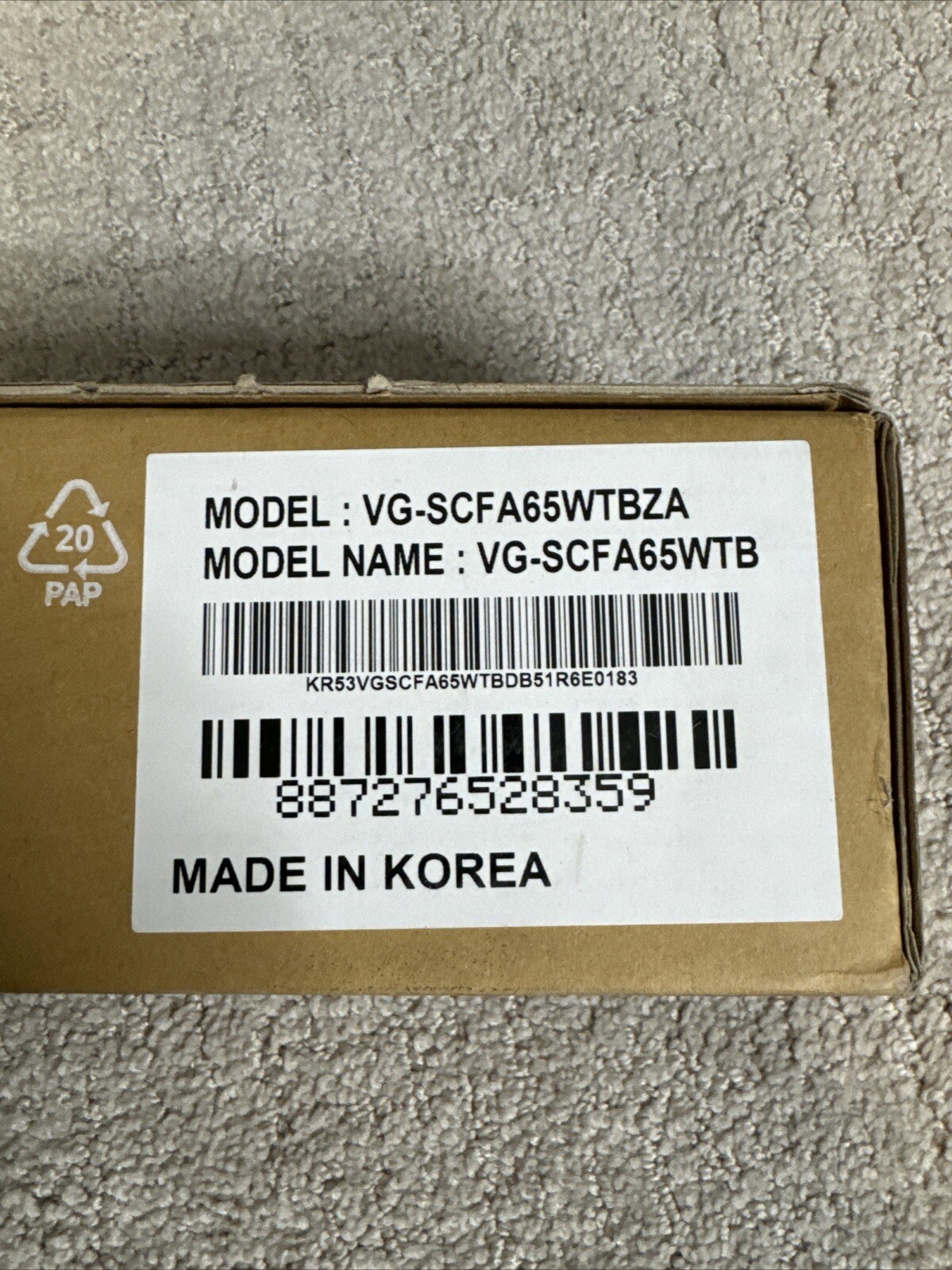 Samsung THE FRAME 65 WHITE TV VG-SCFA65WTBZA Bezel TRIM KIT - BRAND NEW