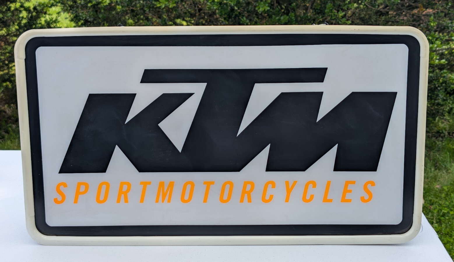 KTM Sport Motorcycles Factory Light Up Dealer Sign Tec Art Man Cave Collectible