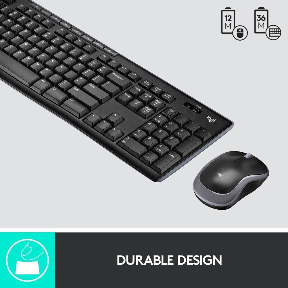 Logitech MK270 Full-size  PC/MAC Wireless 2.4G Membrane Keyboard & Mouse Bundle