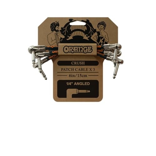 Crush Patch Cable x 3 6in/15cm 1/4" Angled CA038 Guitar Patch Cable