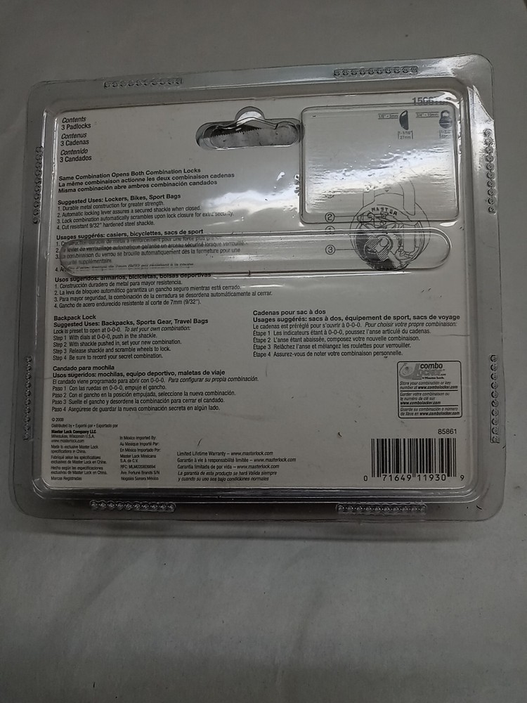 Combination Padlock Twin Pack Master 1500 series
