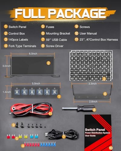 6 Gang Wireless Switch Panel, Multifunction Remote Control Wireless-6 Gang