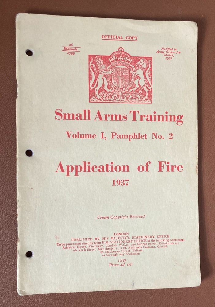 Genuine WW2 British small arms training manuals