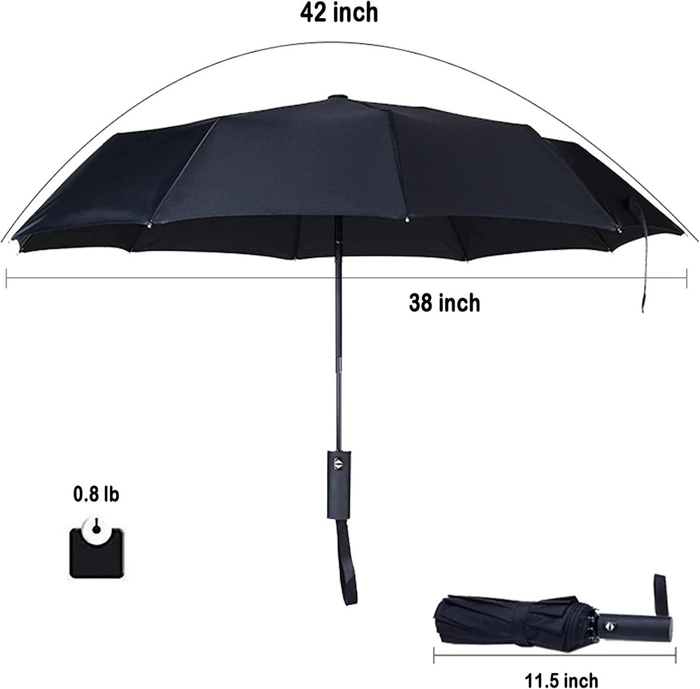 Travel Essentials Umbrella Windproof Compact Collapsible Light, Automatic, Stron