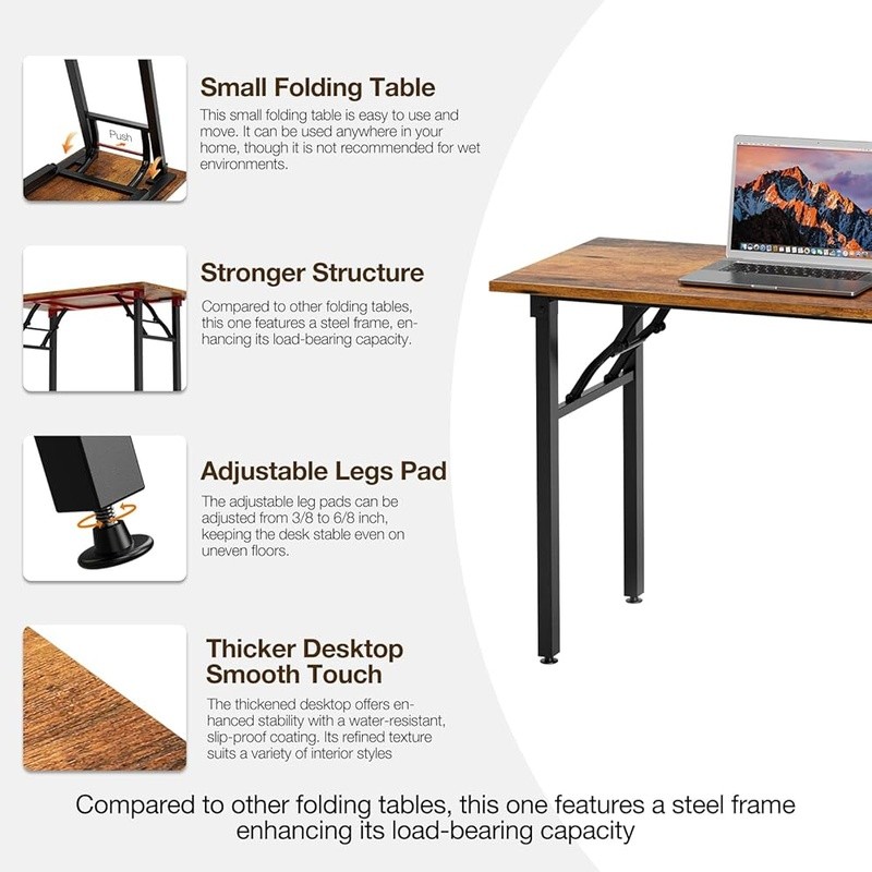 Folding Computer Desk Small Compact Study Table Home Office Minimalist Design US