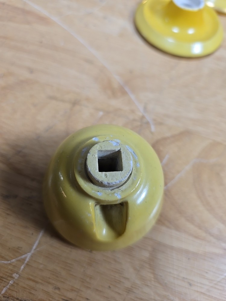1960s rare Yellow Ceramic Door Knobs lot