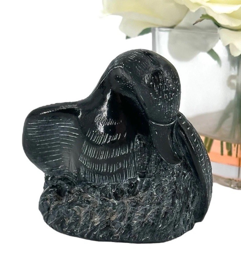 Vintage Canada Aardvark Swan Canadian Goose Duck Hand Carved Soapstone Black
