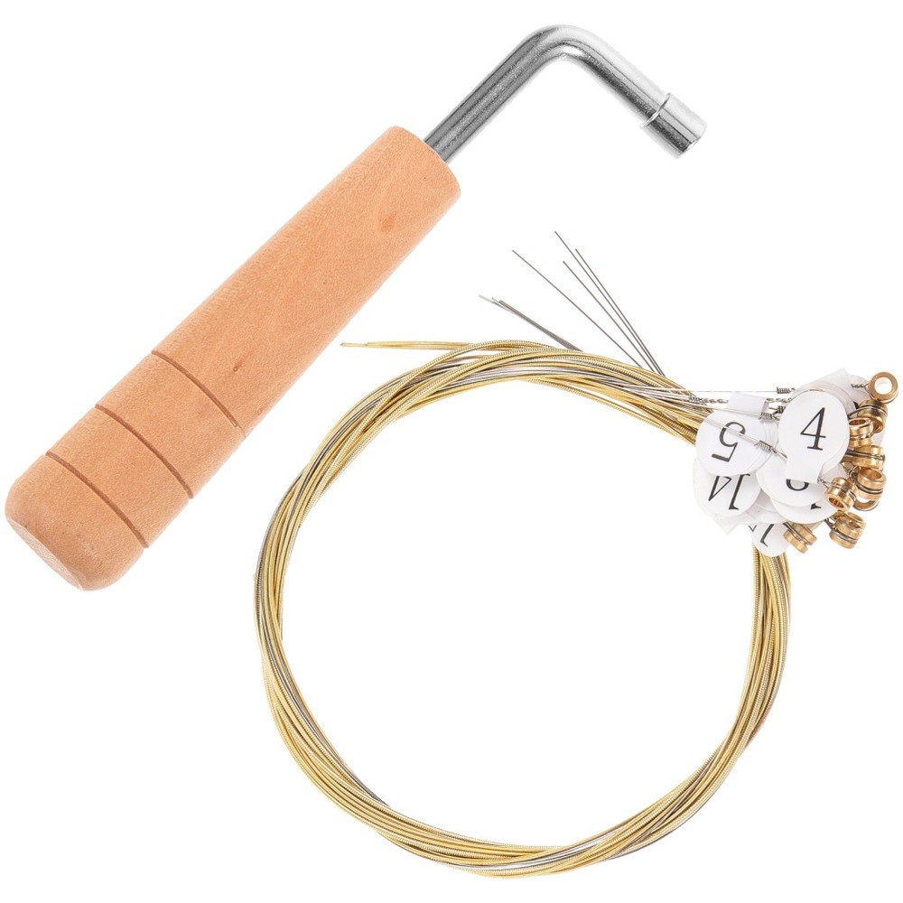 1Set Metal Harp Strings Kit With Tuning Wrench For Easy String Changes