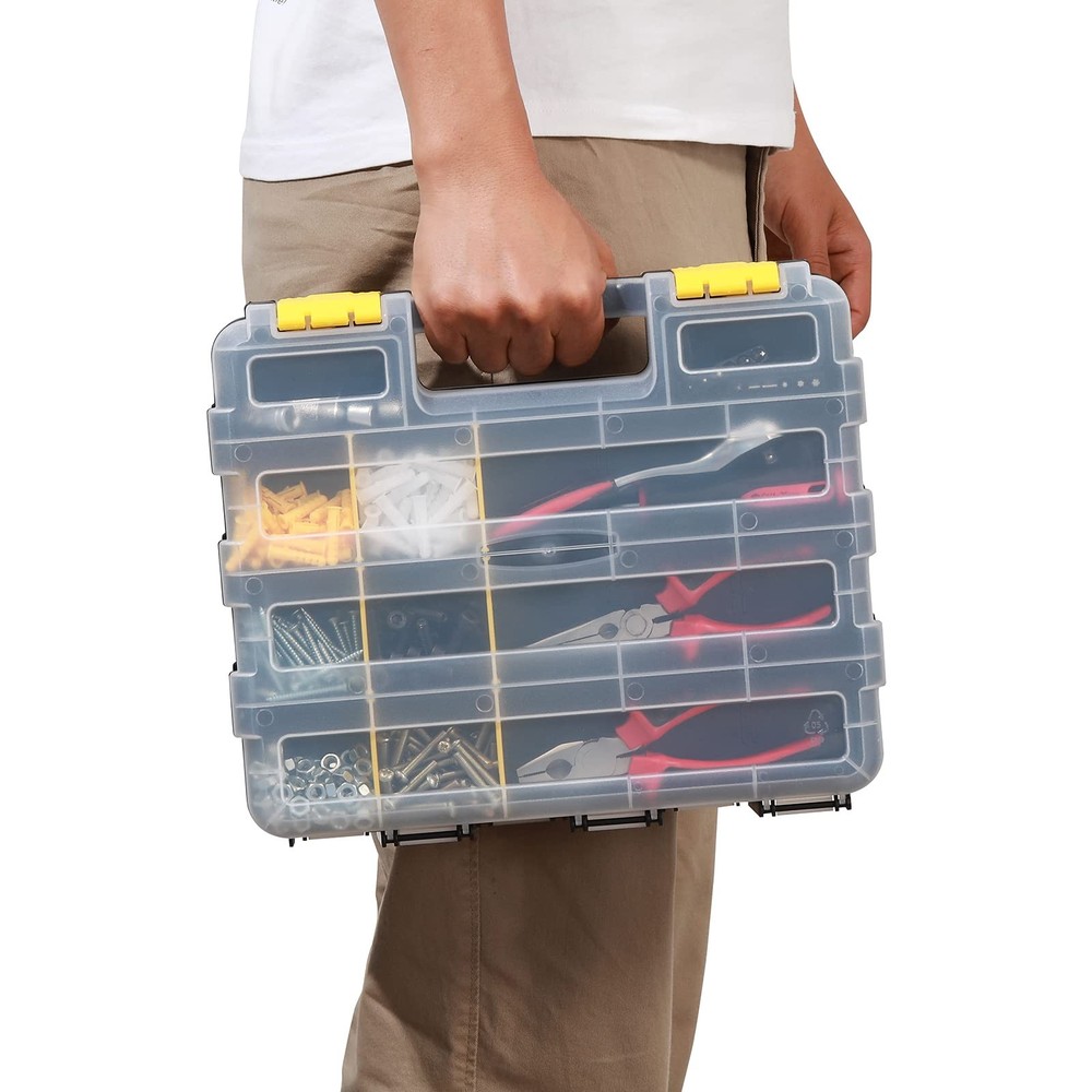 Double Side Tools Organizer, Customizable Removable Plastic Dividers, Hardwar...