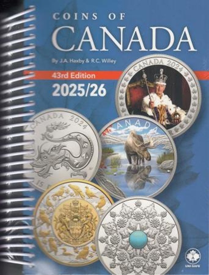 NEW 2025/26 Coins of Canada/Tokens & Paper Money 43rd Spiral Ed. Reference Guide