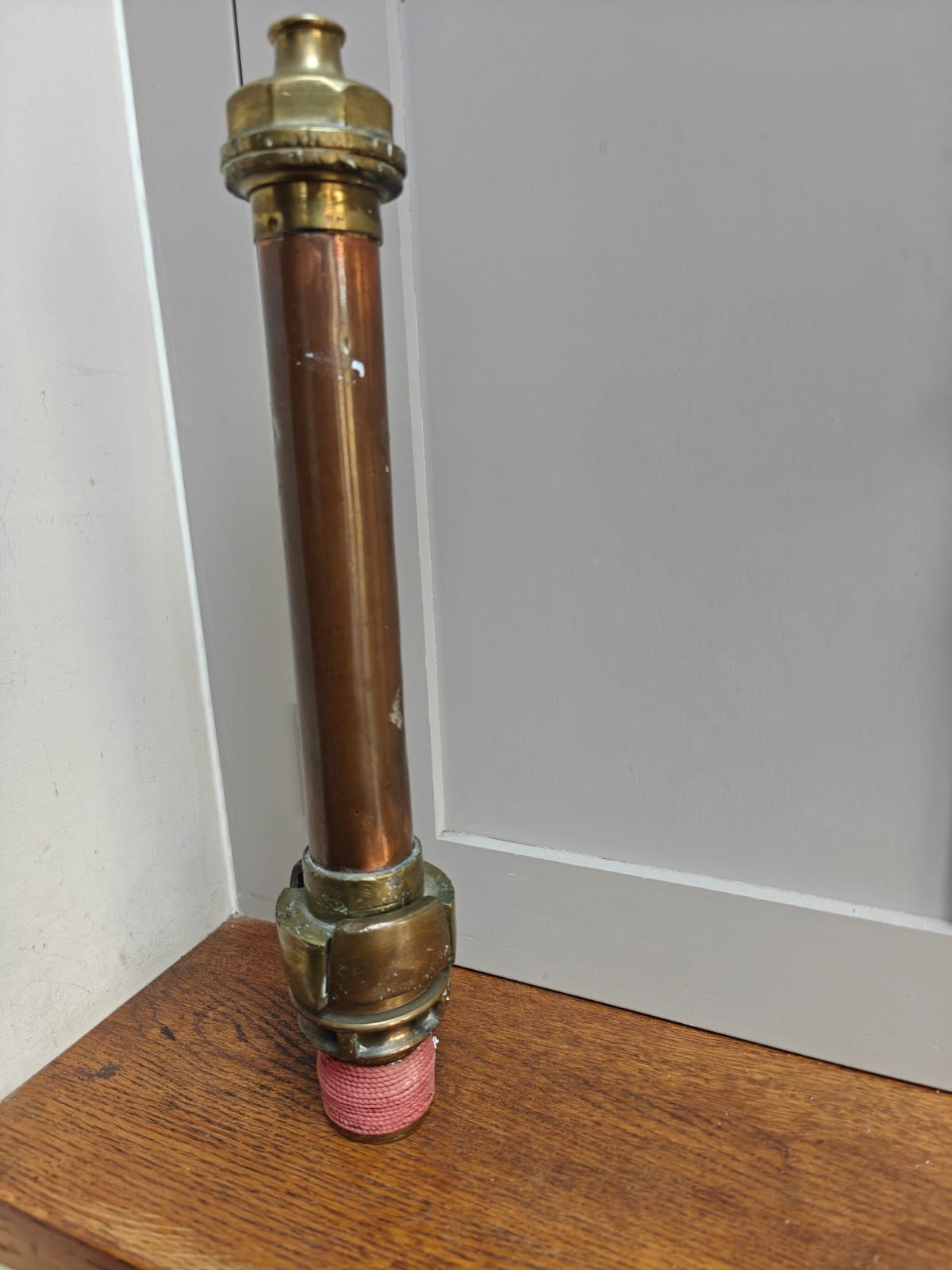 Vintage fire old brass copper bronze hose nozzle end