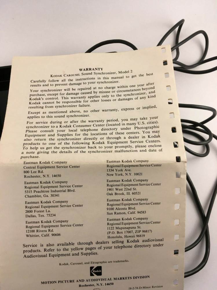 Pre-Owned Kodak Carousel Sound Synchronizer Model 2