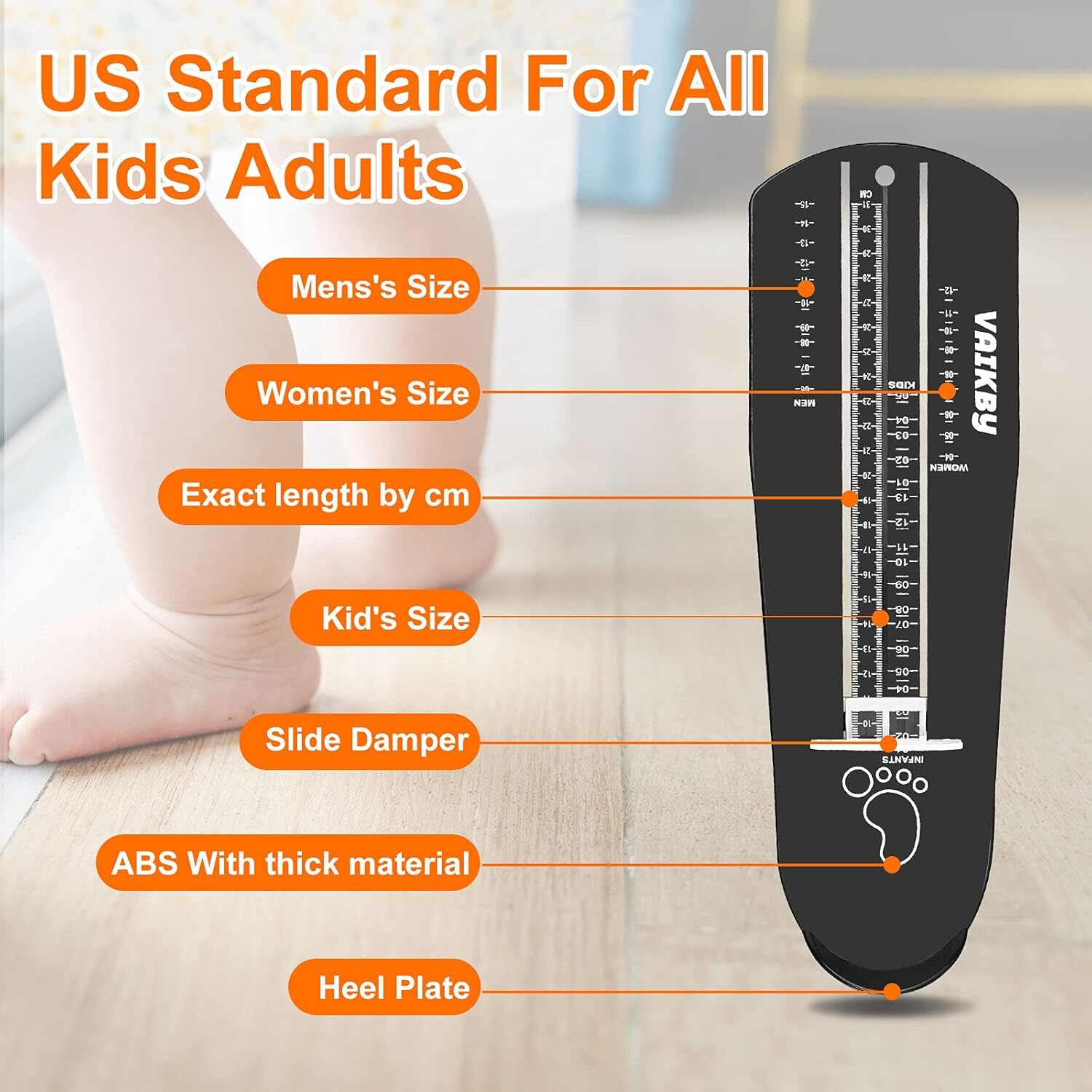 Foot Measuring Device Shoe Sizer Ruler for Kids & Adults – Accurate Size Tool